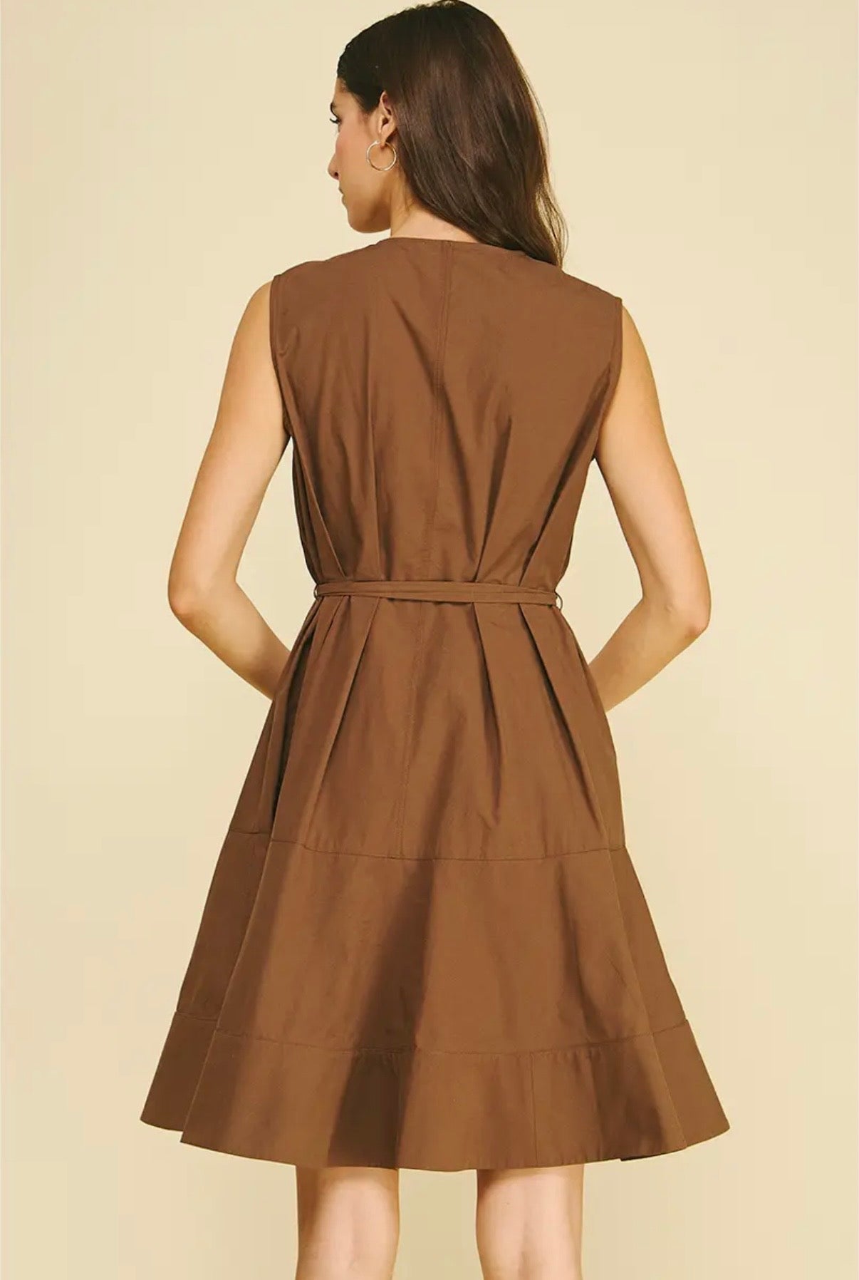 Button Down Sleeveless Mini Dress