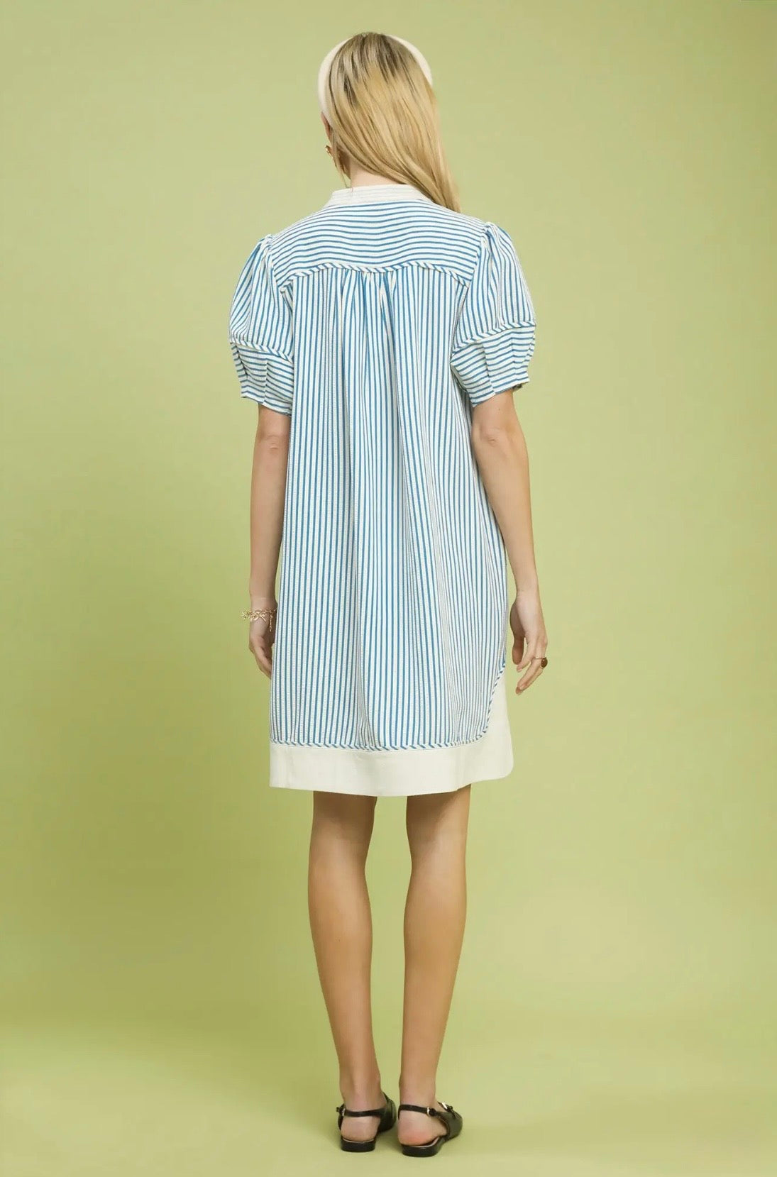 Pinstripe Shift Dress
