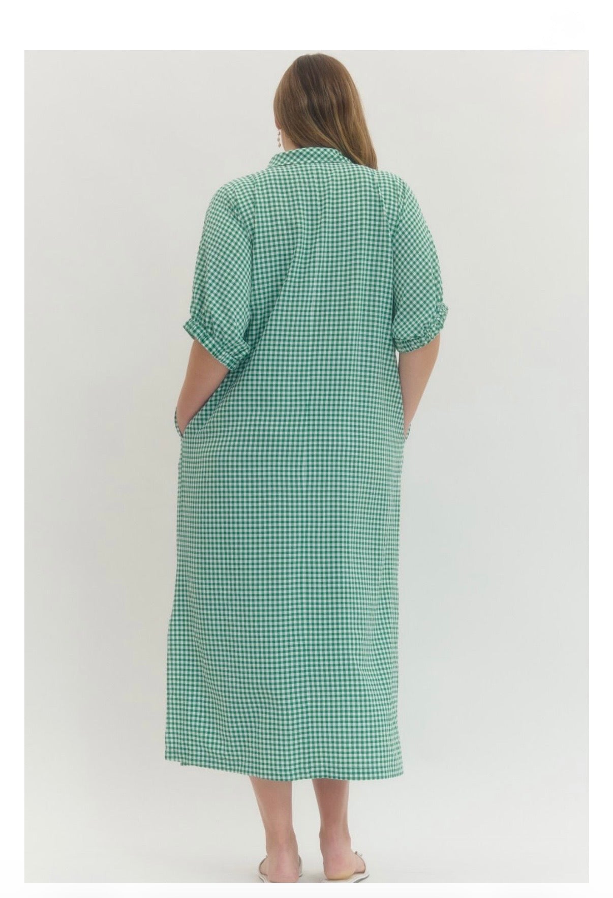 Gingham Midi Dress Curvy