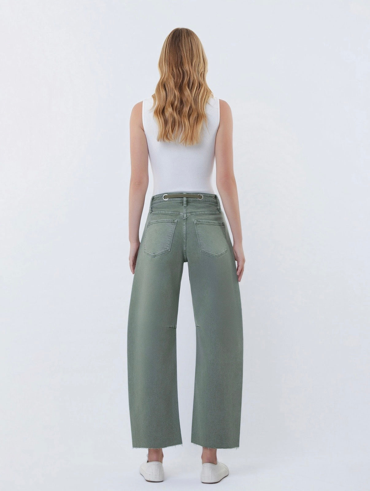 Super High Rise Drawstring Barrel Jeans
