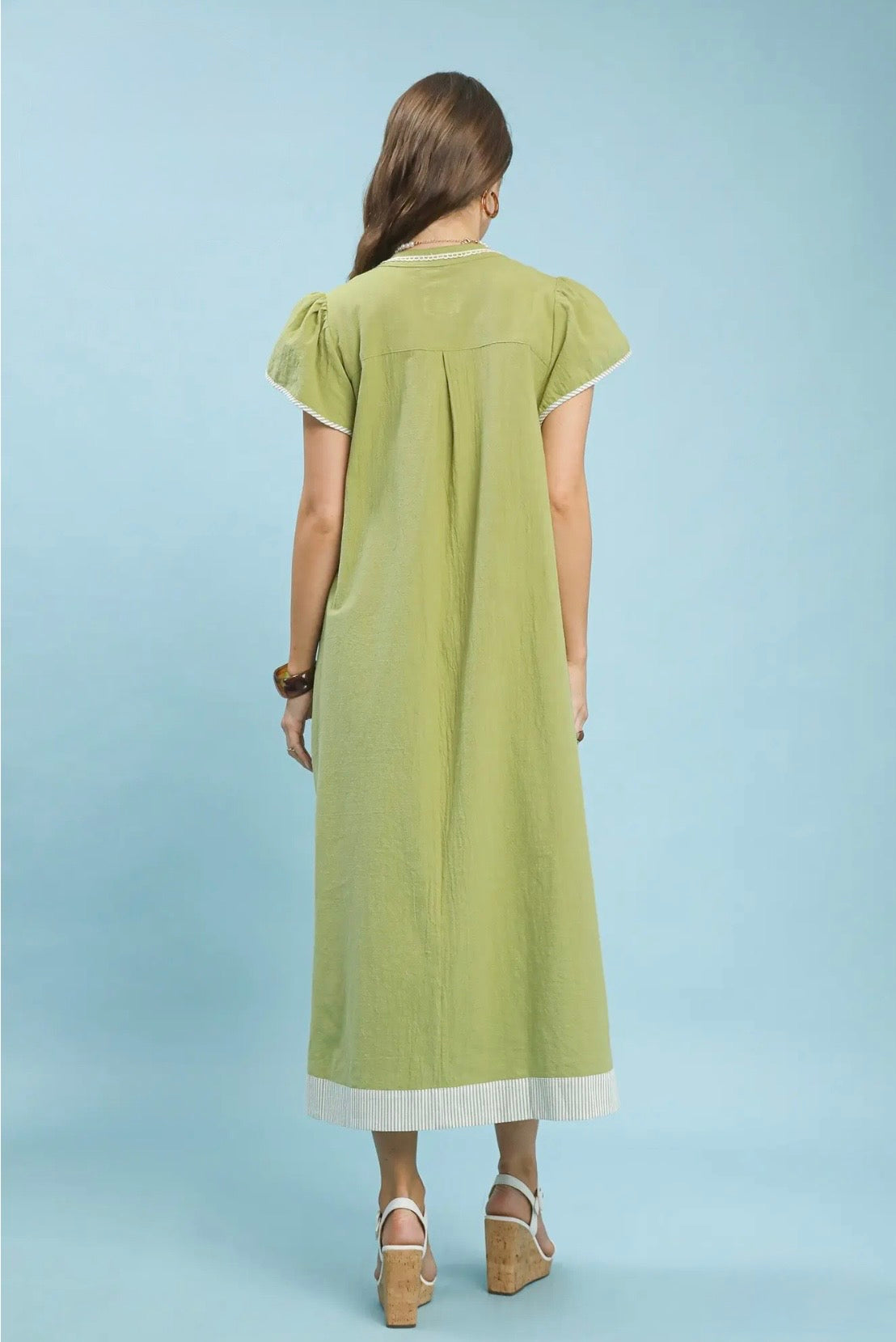 Abstract Applique Midi Dress