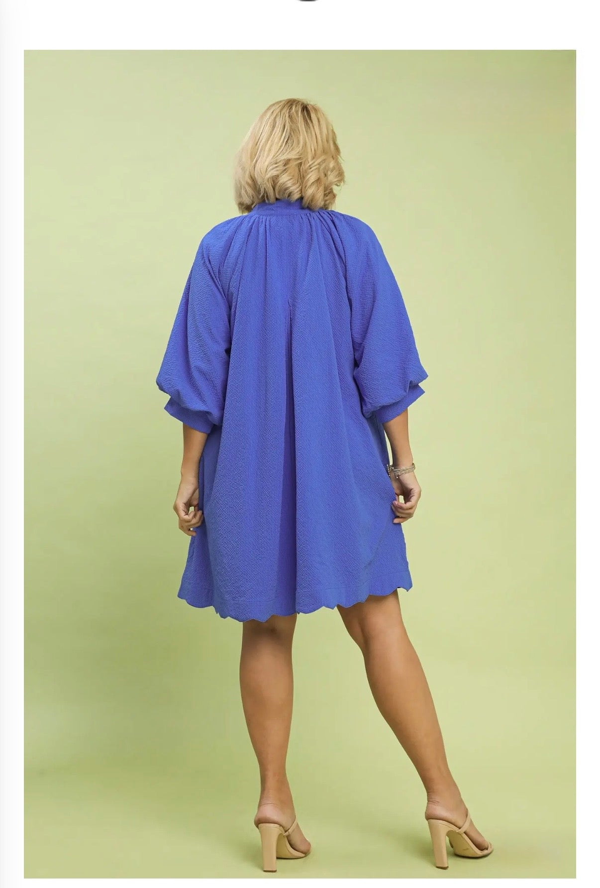 Textured Pocket Mini Dress Curvy