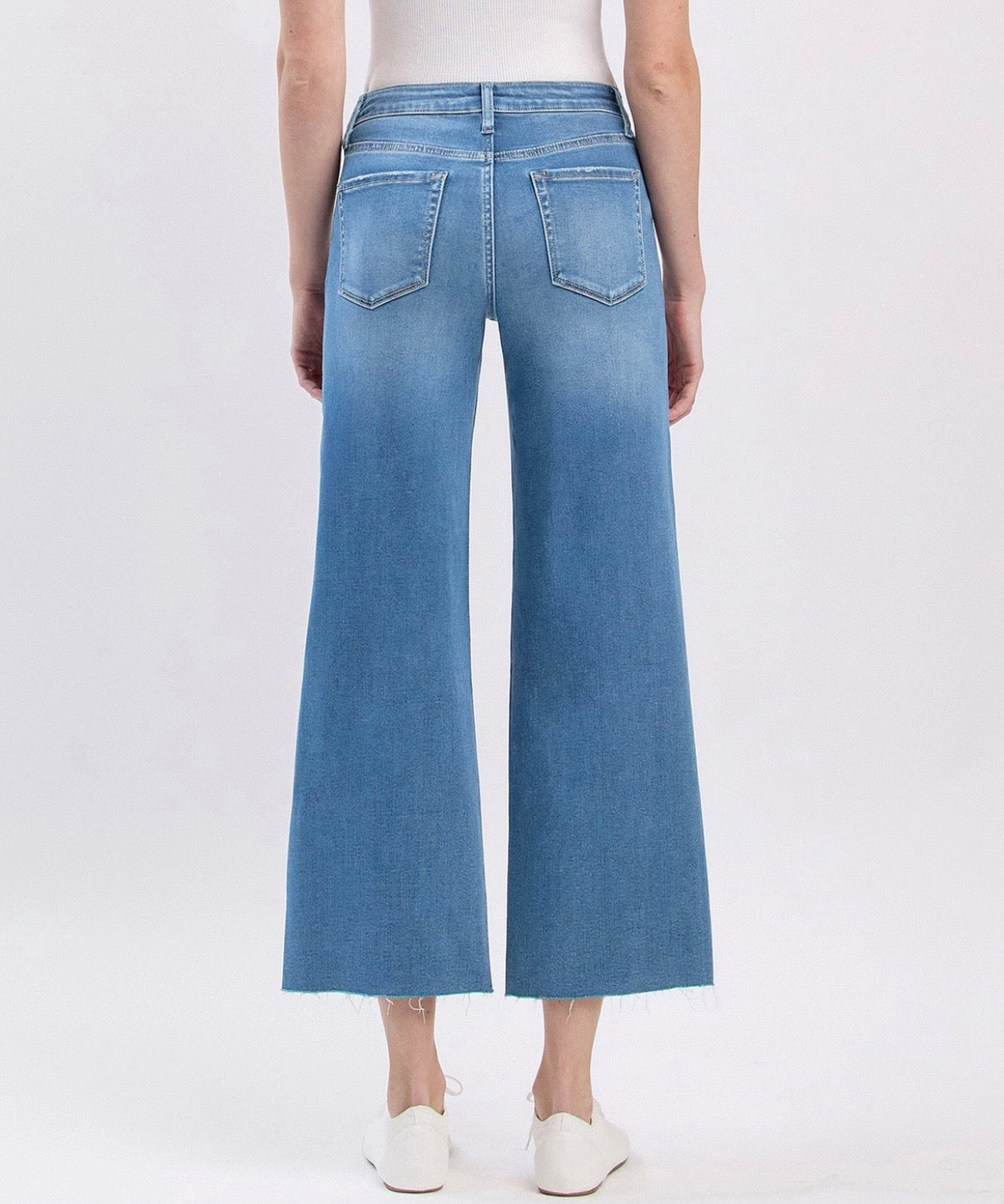 High Rise Slim Wide Jeans