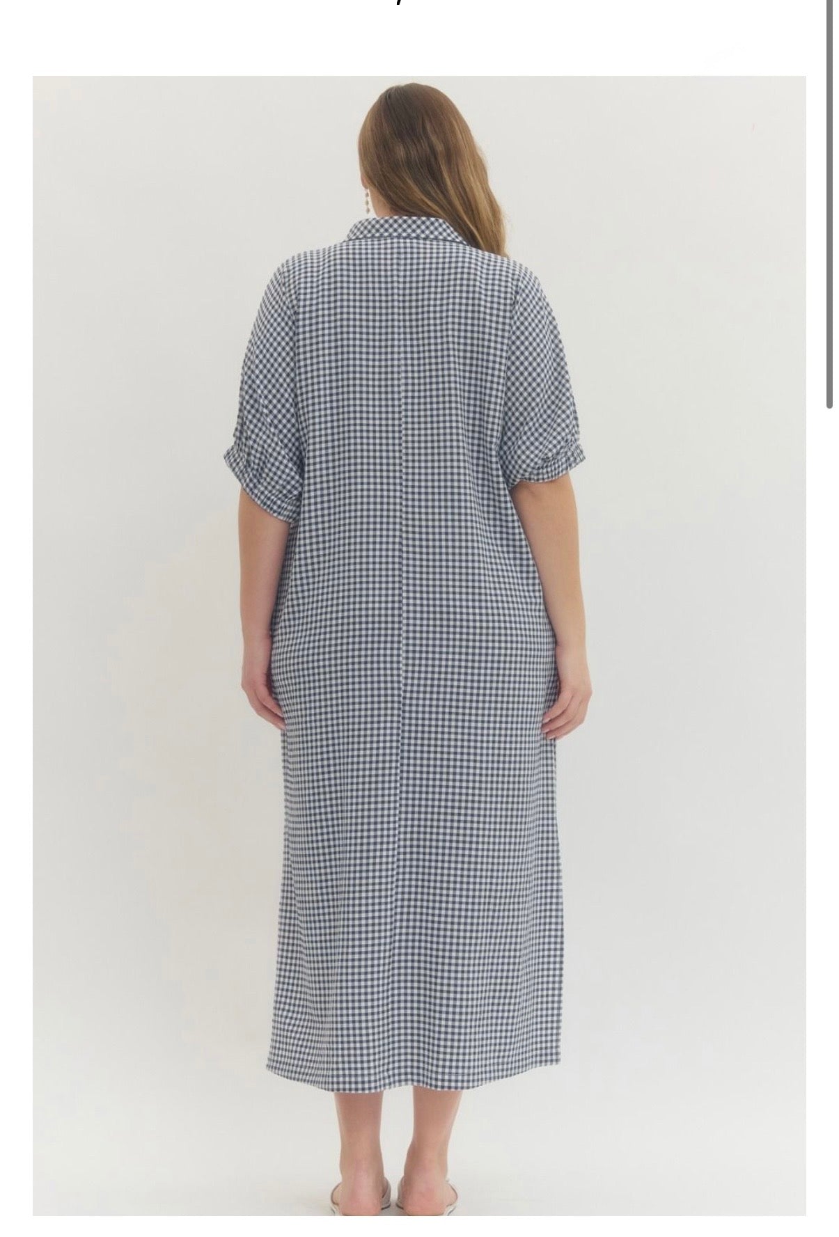 Gingham Midi Dress Curvy