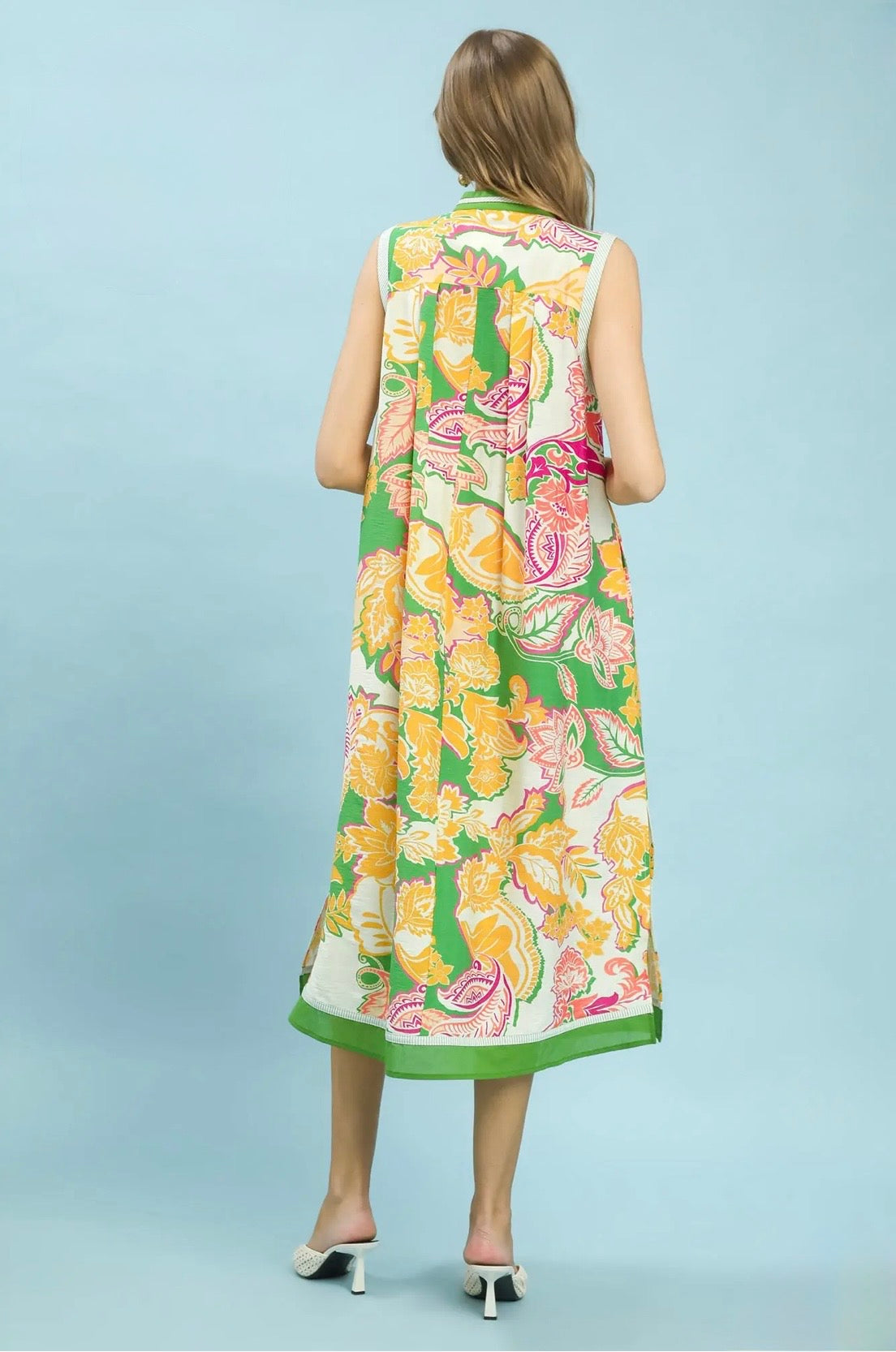 Floral Sleeveless Midi Dress