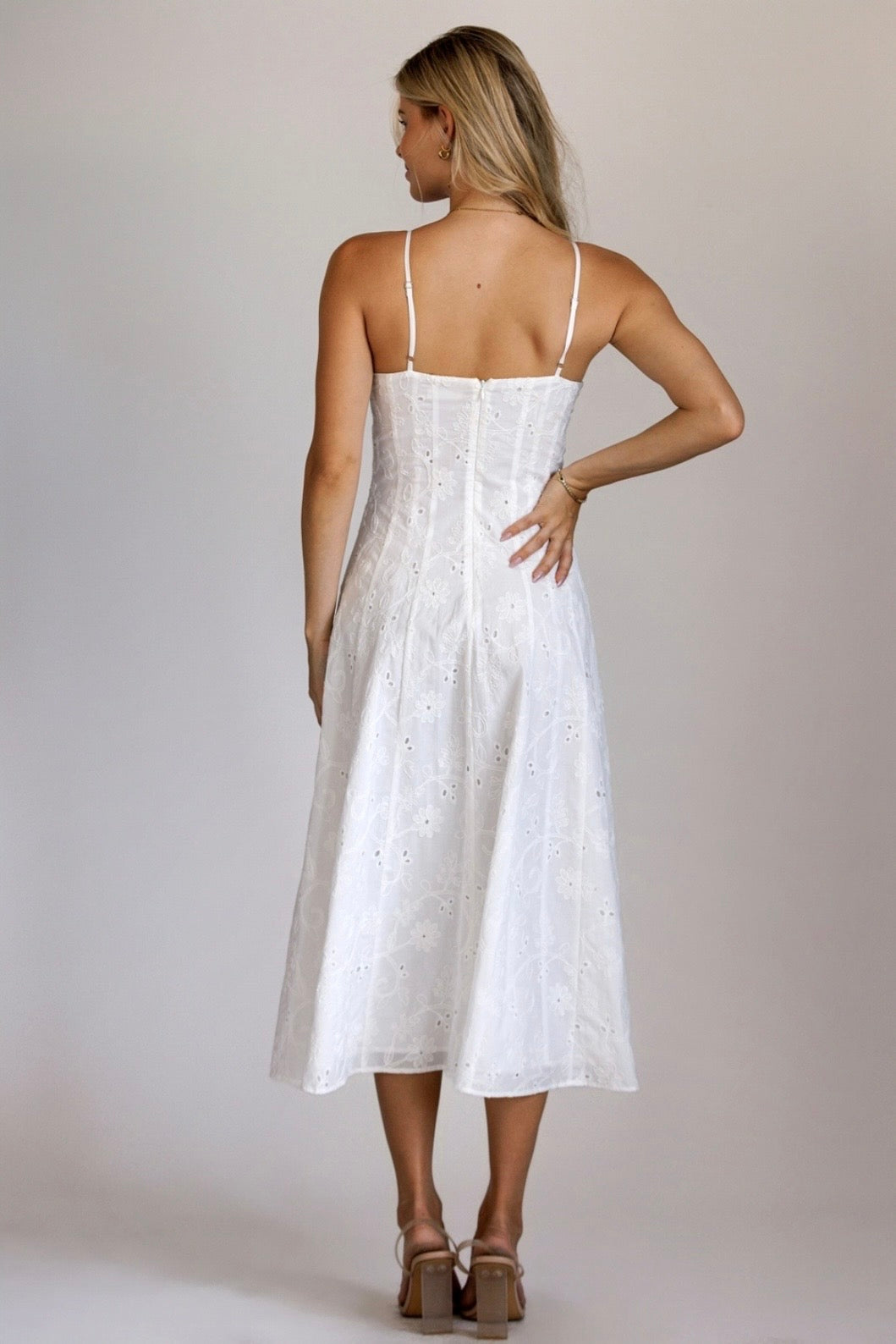Eyelet Midi Dress