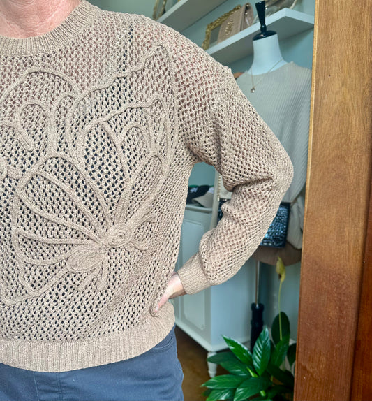 Embroidered Sweater Top