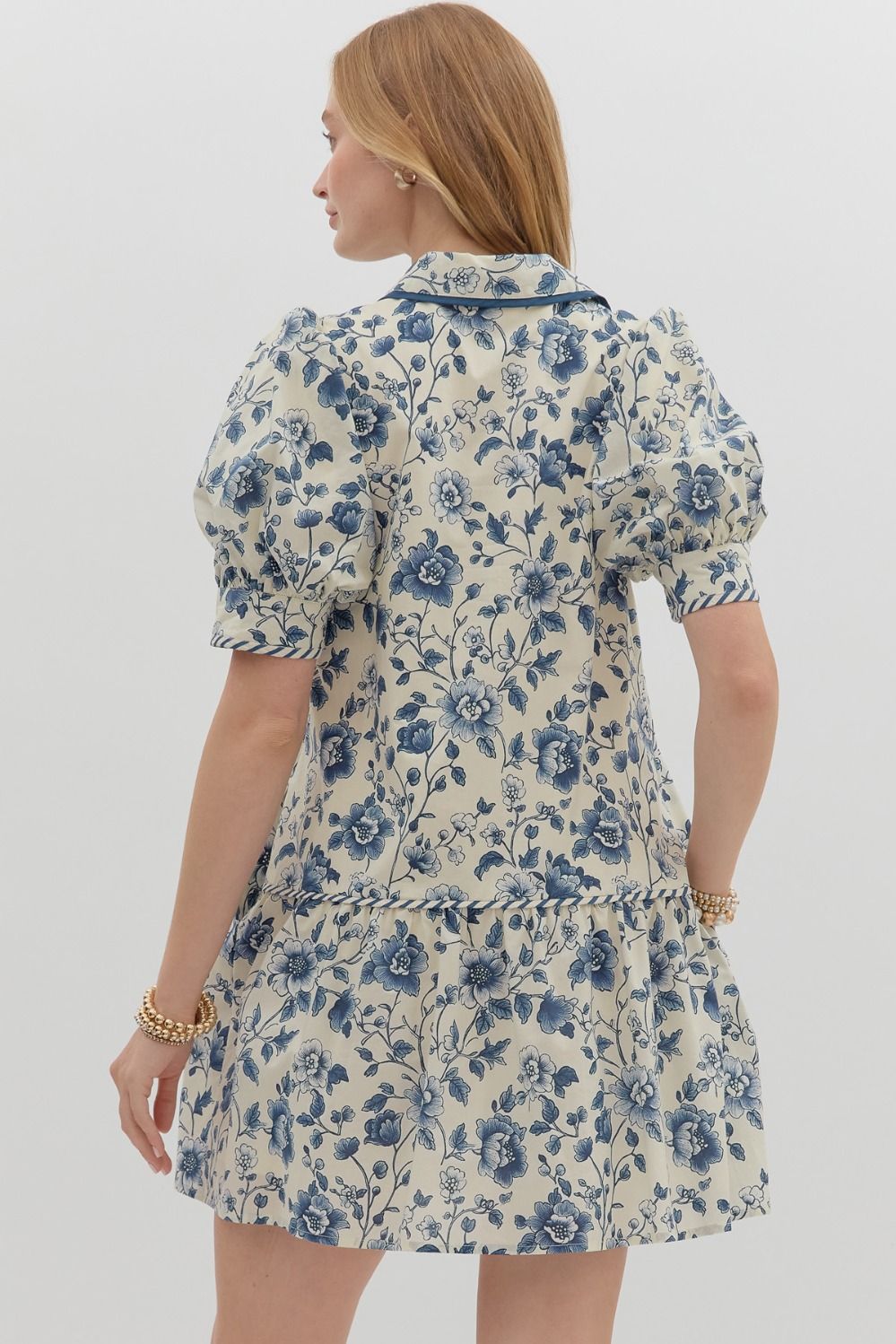 Blue Floral Vines Dress