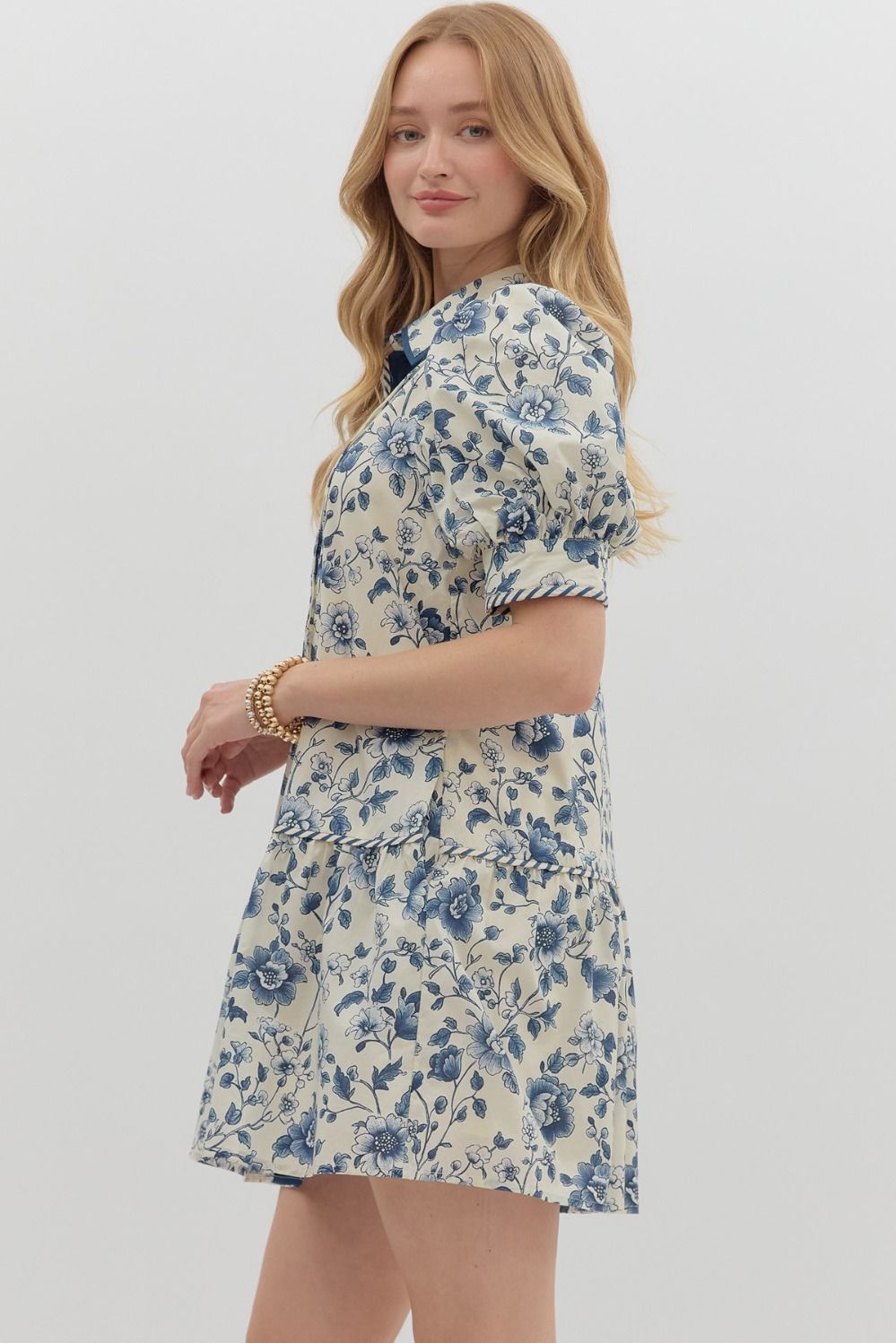 Blue Floral Vines Dress