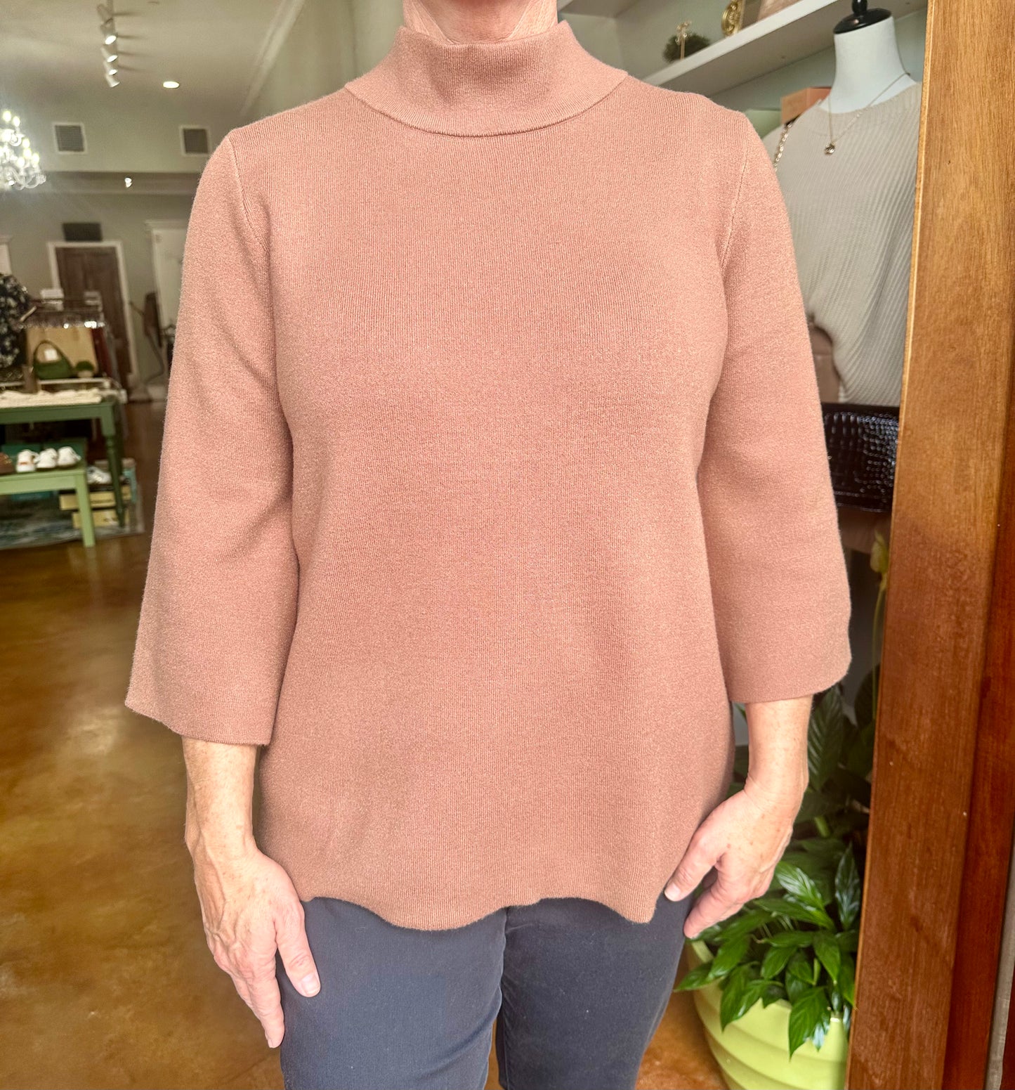 Knit Sweater Top with Wide Sleeves