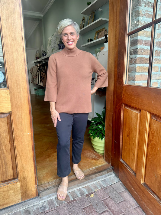 Knit Sweater Top with Wide Sleeves