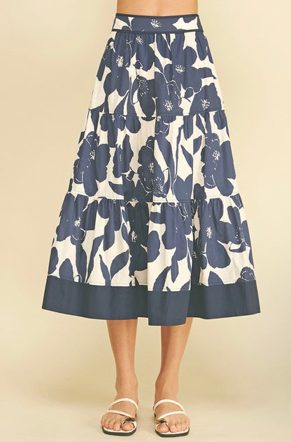 Floral Tiered Midi Skirt (set)