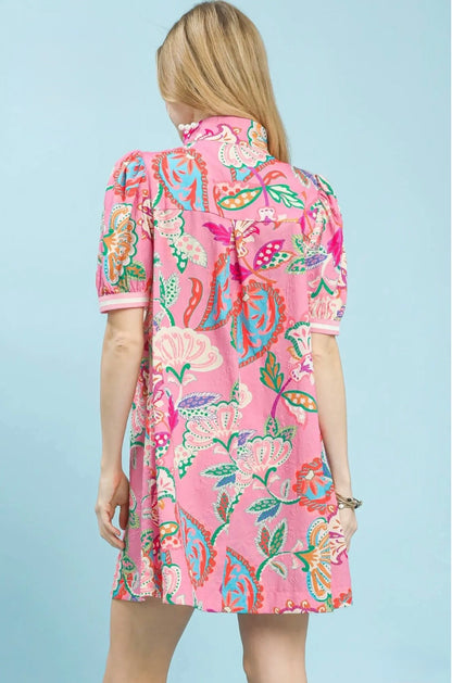 Jacquard Paisley Tunic Dress
