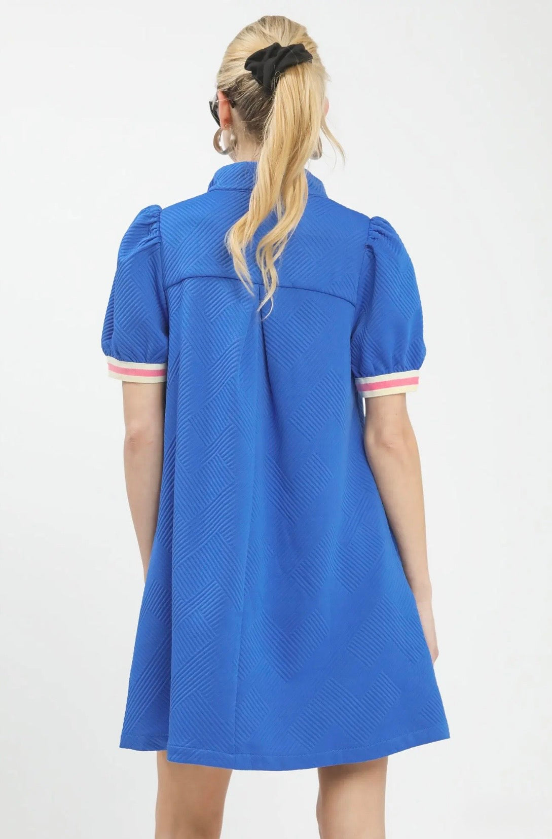 Solid Jacquard Mini Dress