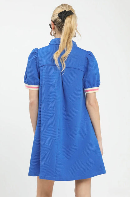 Solid Jacquard Mini Dress