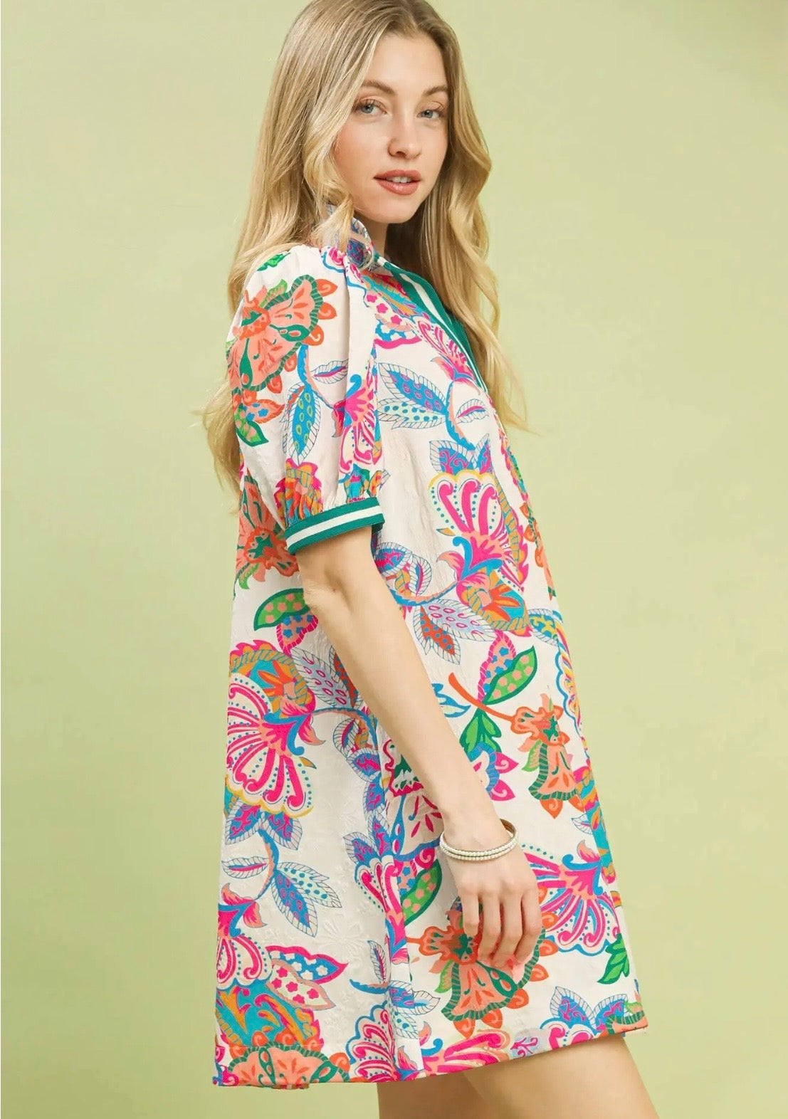 Jacquard Paisley Tunic Dress