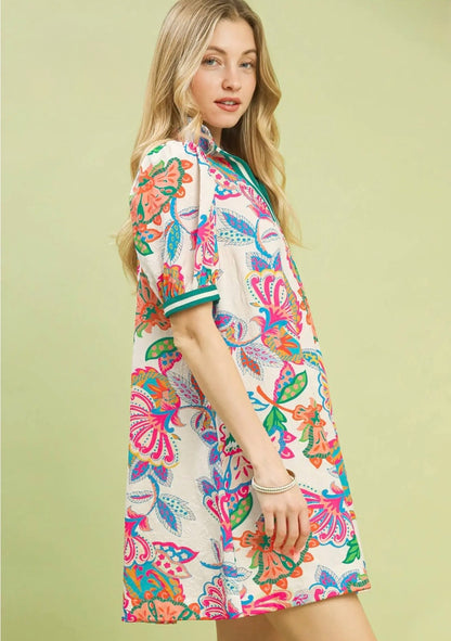 Jacquard Paisley Tunic Dress