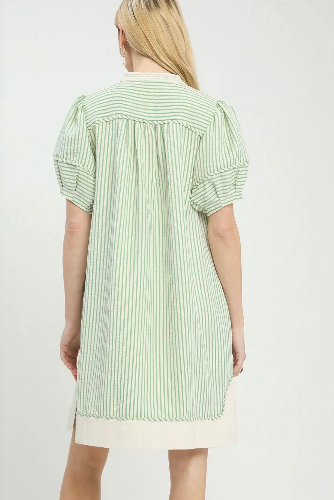 Pinstripe Shift Dress