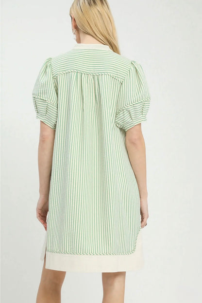 Pinstripe Shift Dress