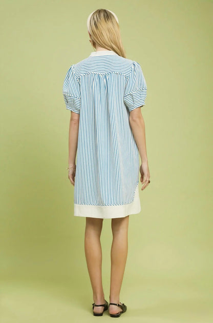 Pinstripe Shift Dress
