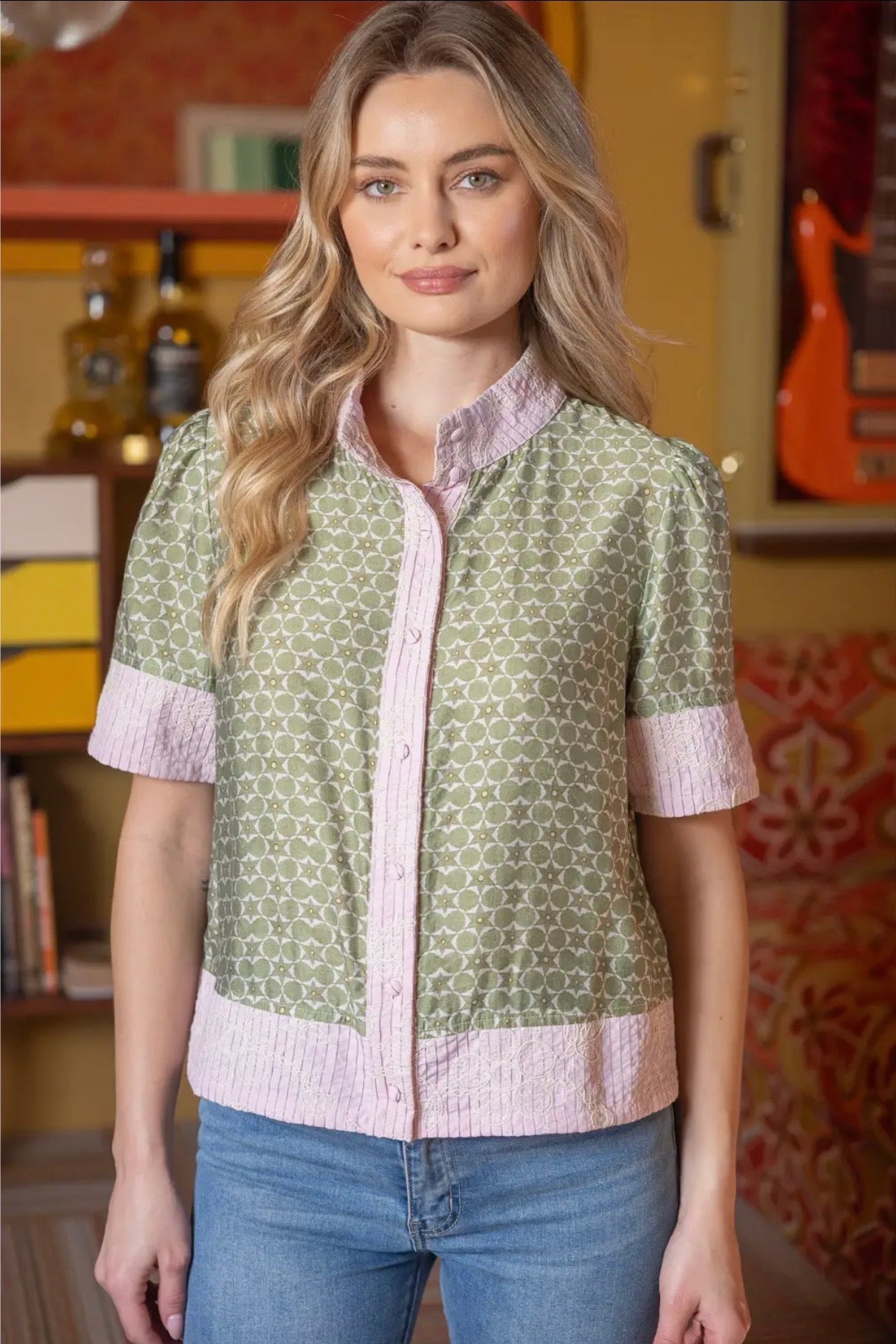Button Down Floral Top