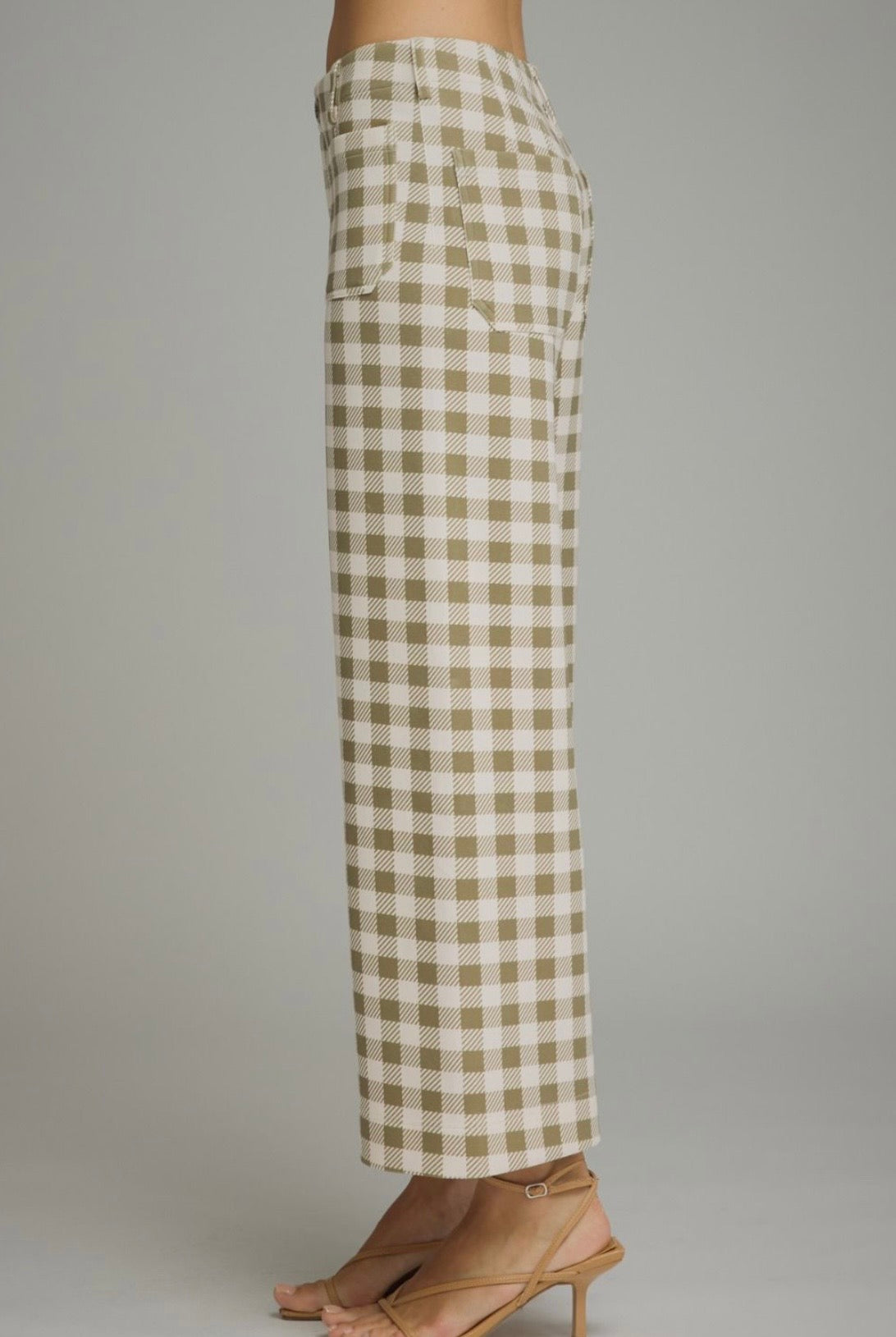 Gingham Wide Leg Pants