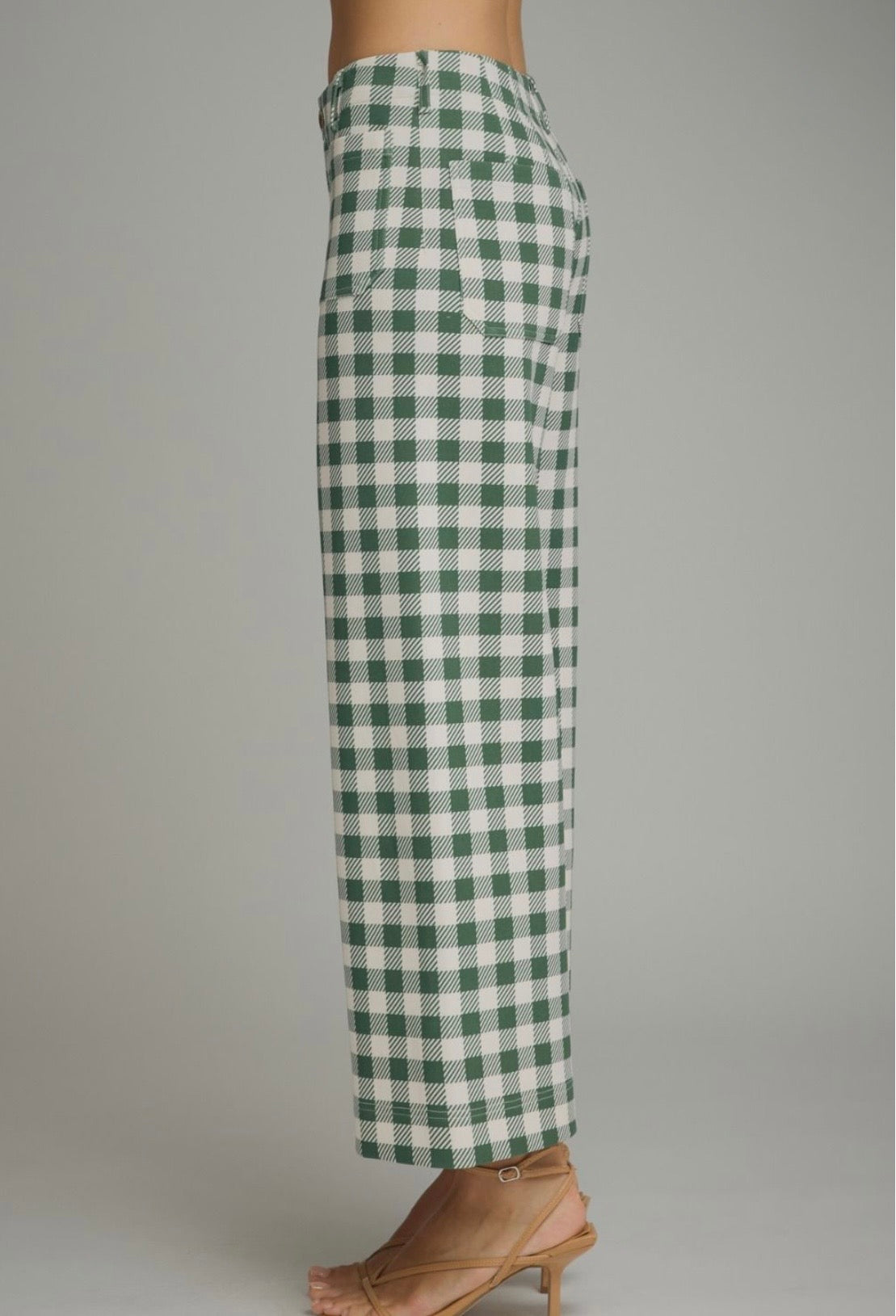 Gingham Wide Leg Pants