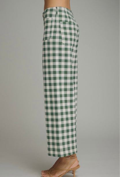 Gingham Wide Leg Pants