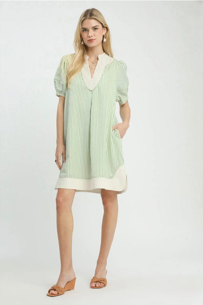 Pinstripe Shift Dress