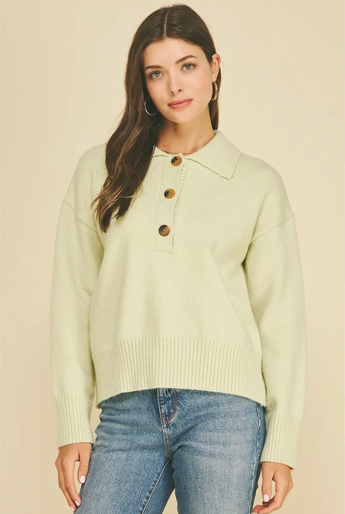 Collared Button-Down Sweater