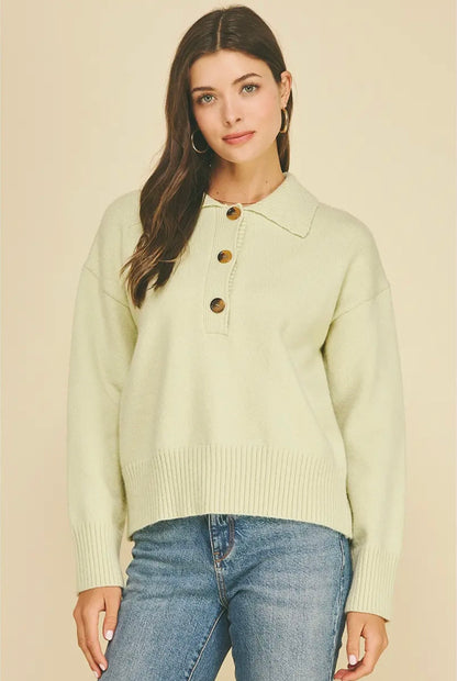 Collared Button-Down Sweater