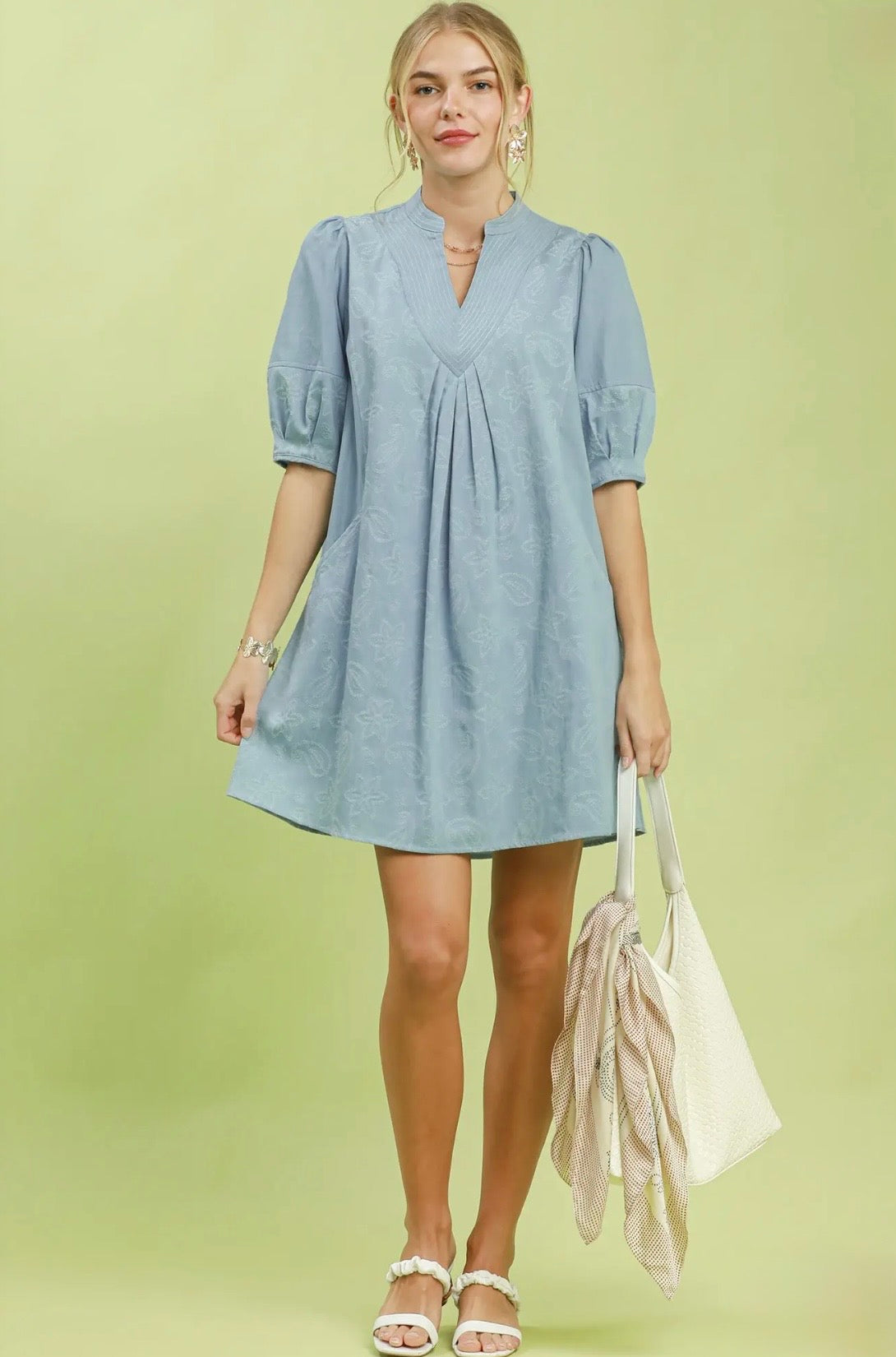 Denim Print Dress