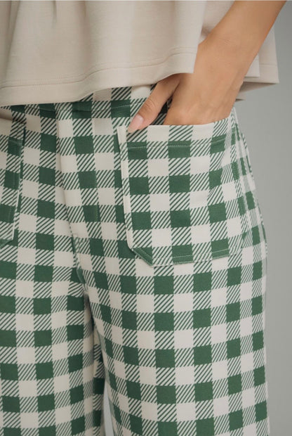 Gingham Wide Leg Pants