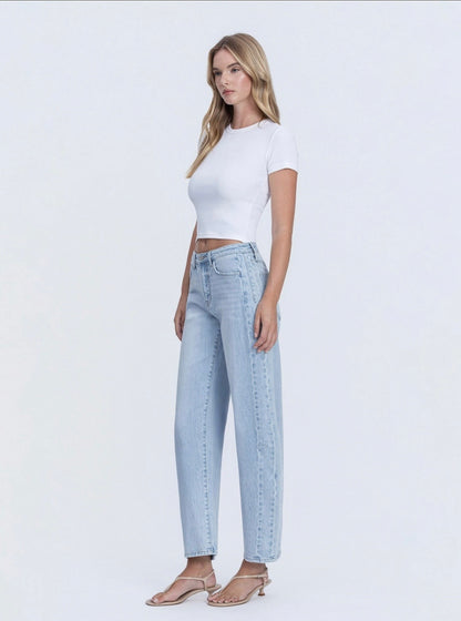 High Rise Crop Barrel Jean