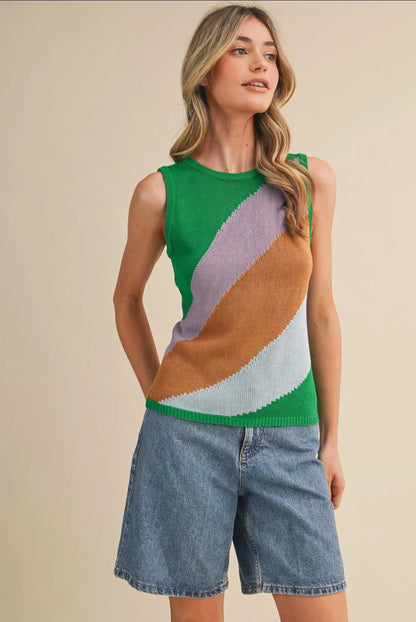 Color Block Knit Tank