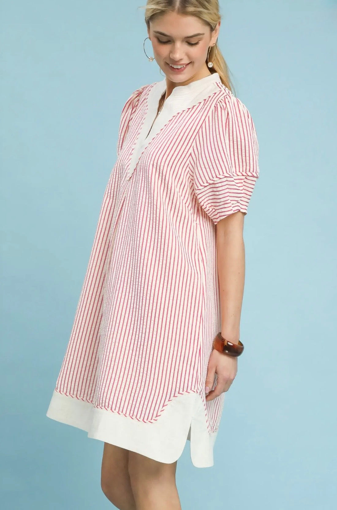 Pinstripe Shift Dress