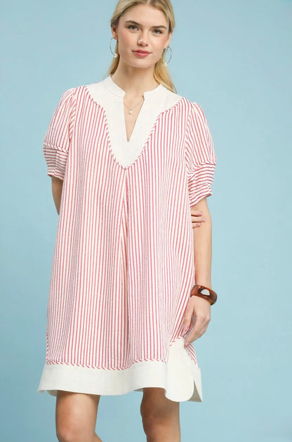 Pinstripe Shift Dress