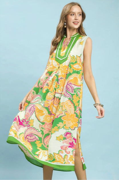 Floral Sleeveless Midi Dress
