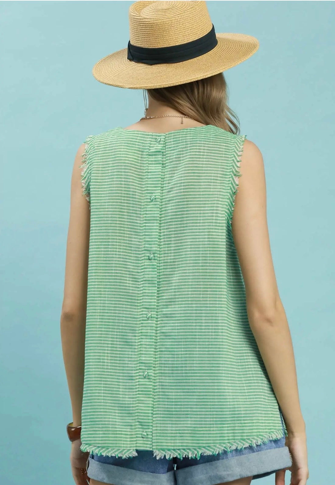 Stripe Fringe Tank Top