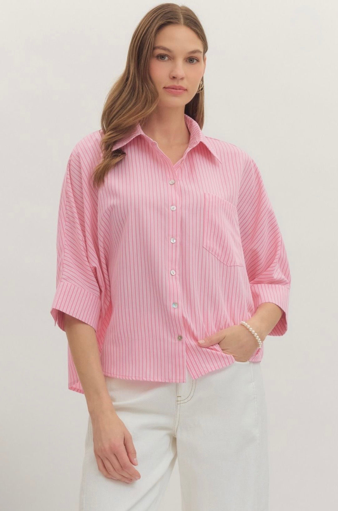Striped Button Up Top
