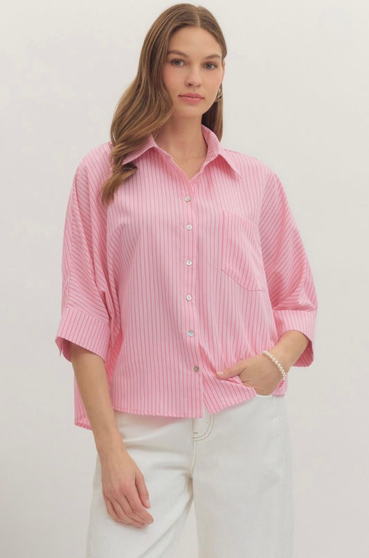 Striped Button Up Top