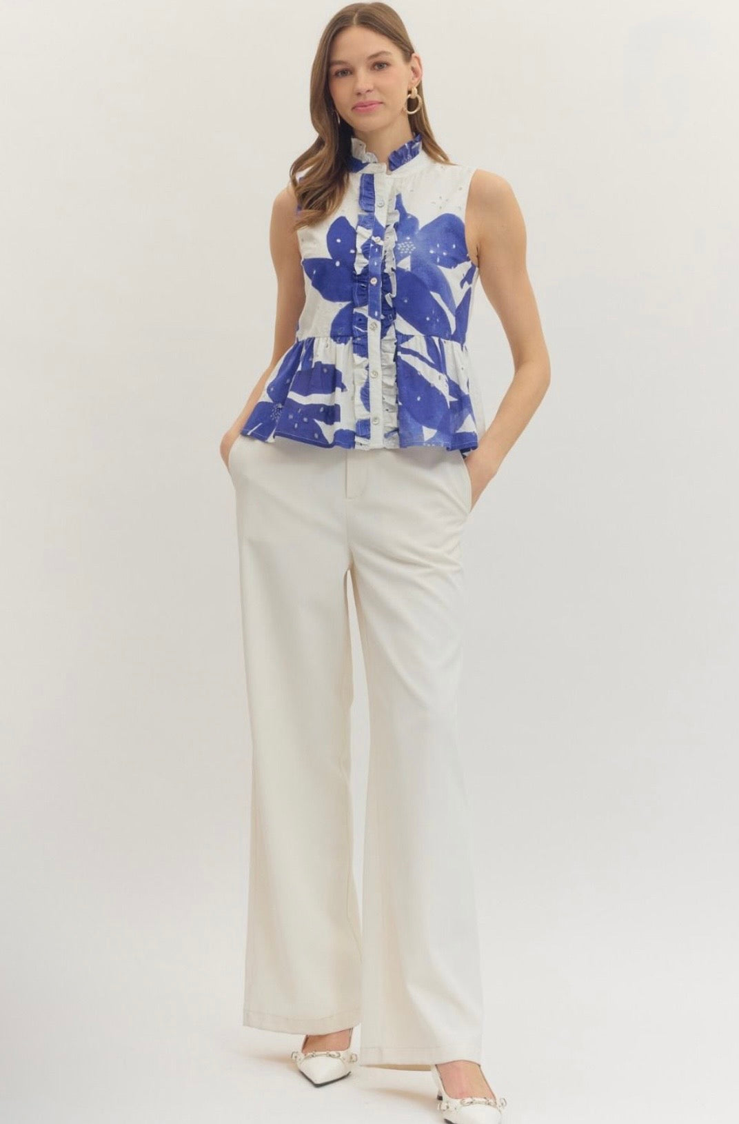 Botanical Peplum Top
