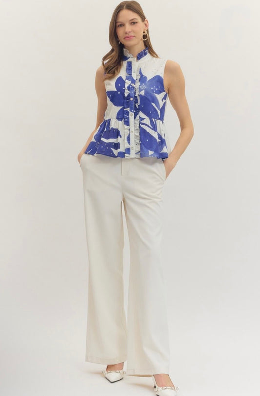 Botanical Peplum Top