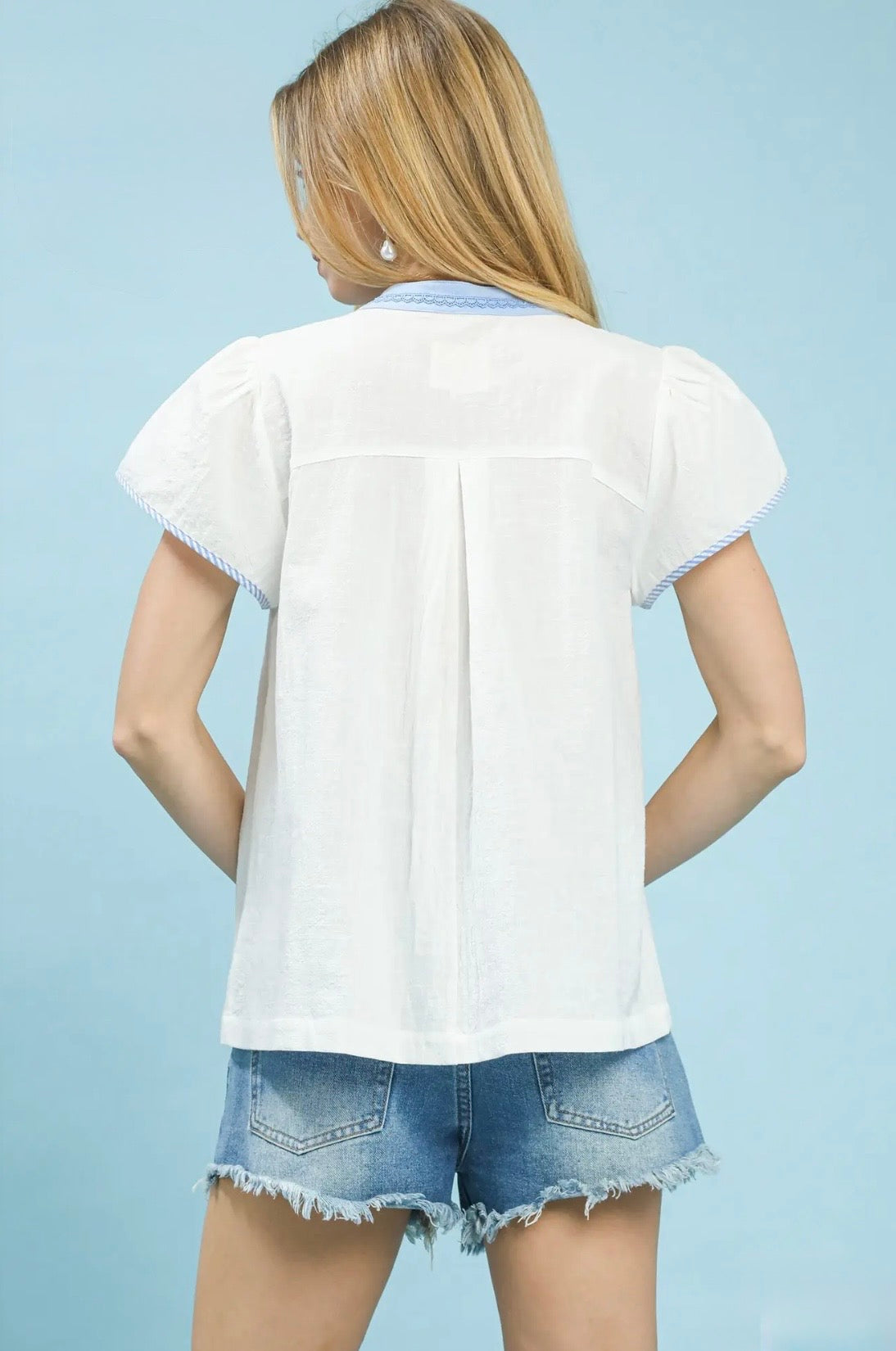 Abstract Split Neck Top
