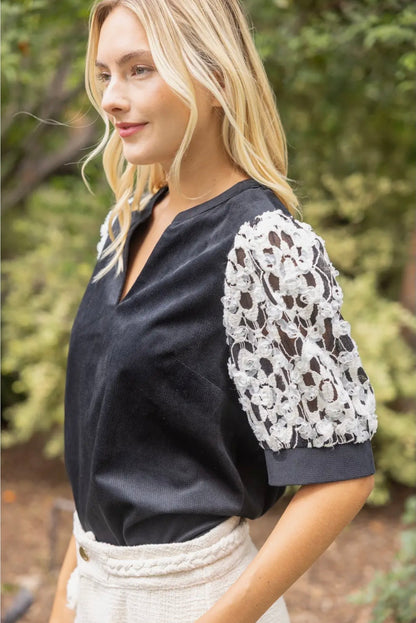 Lace Sleeve Top