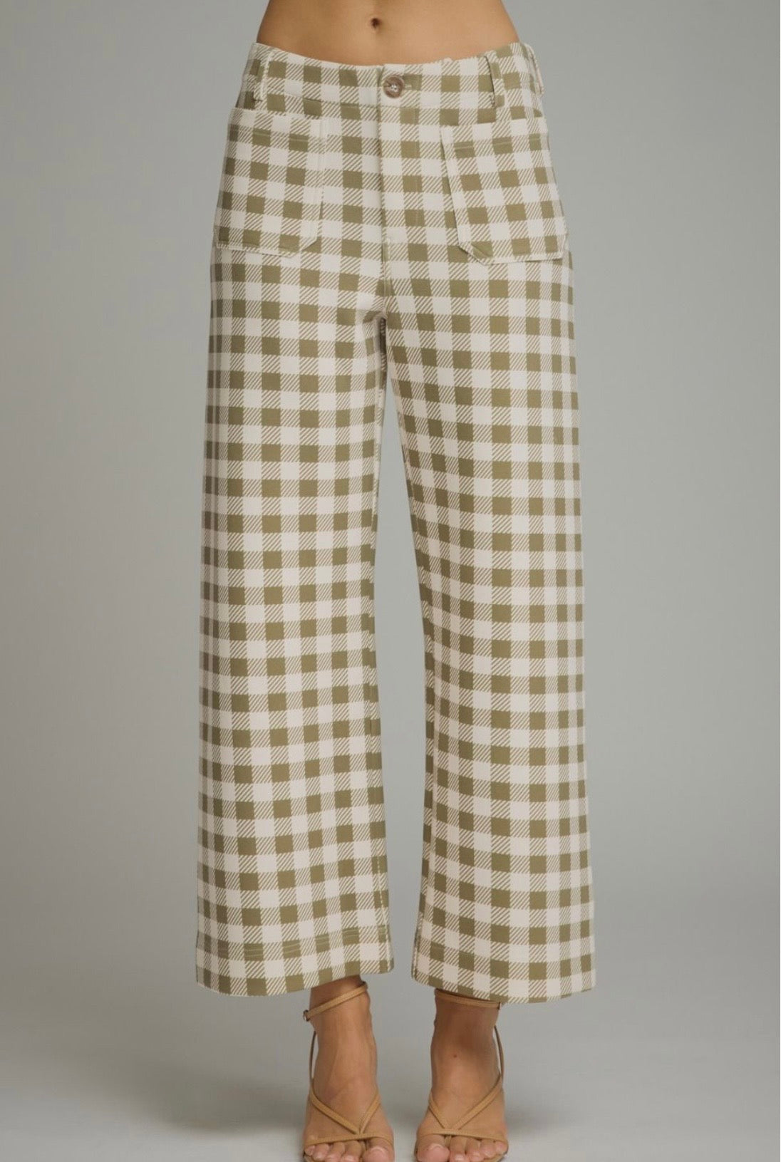 Gingham Wide Leg Pants