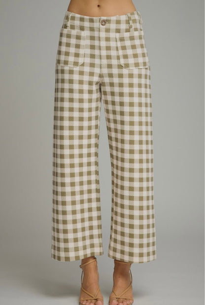 Gingham Wide Leg Pants