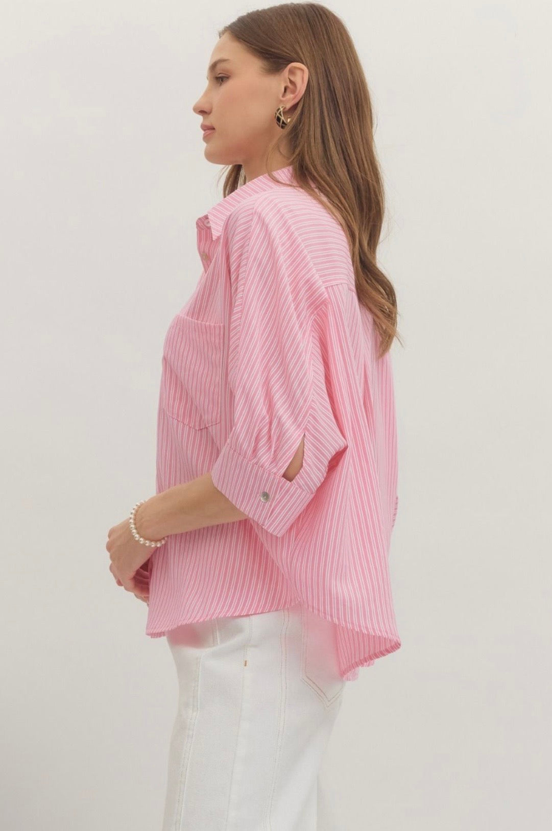 Striped Button Up Top