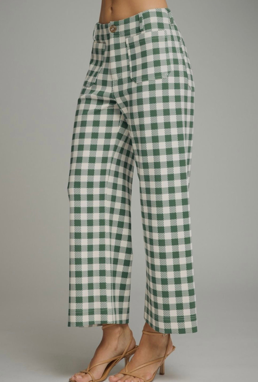 Gingham Wide Leg Pants