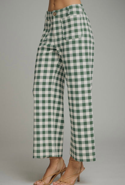 Gingham Wide Leg Pants